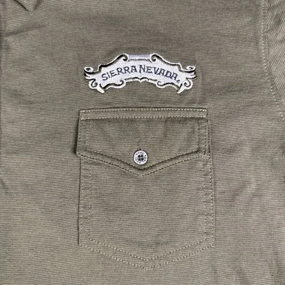 Kuhl Polo Shirt Mens XL Green Striped Razr Performance Sierra Nevada Patch - Picture 4 of 7